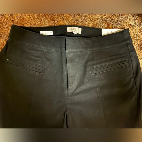 Loft Curvy Skinny Ankle Pants Size 8 In Black NWT - Picture 6 of 10